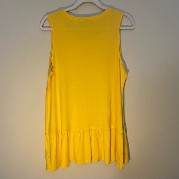 LOGO by Lori Goldstein Yellow Tunic Tank Top M - Picture 2 of 3